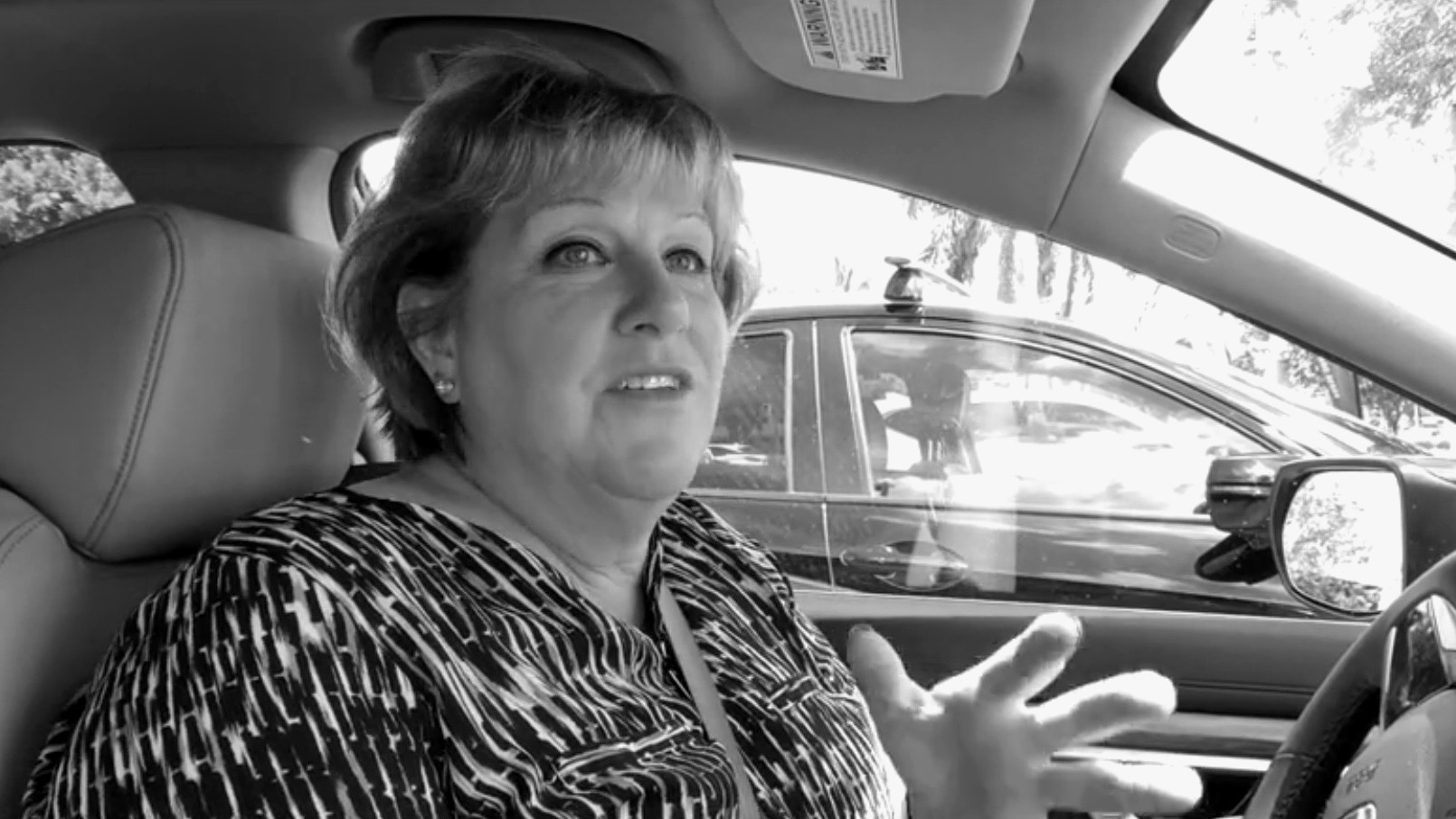 Customer speaking from inside a vehicle